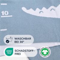 Merle Strick-Babydecke Delfinblau Safari
