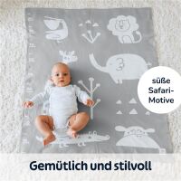Merle Strick-Babydecke Elefantengrau Safari