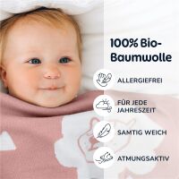 Merle Strick-Babydecke Kirschblütenrosa Safari