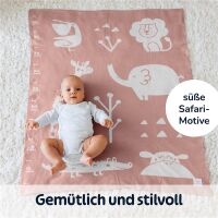 Merle Strick-Babydecke Kirschblütenrosa Safari