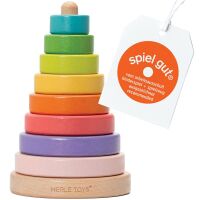 Merle Baby Stapelturm aus Holz – mit farbigen Ringen