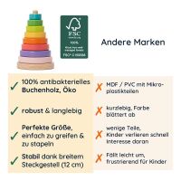 Merle Baby Stapelturm aus Holz – mit farbigen Ringen