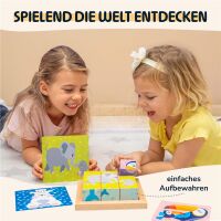 Merle Bilderwürfelpuzzle aus Holz 6-in-1 Tukan