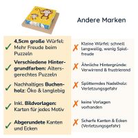 Merle Bilderwürfelpuzzle aus Holz 6-in-1 Tukan