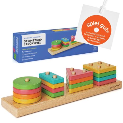Merle Geometrie-Steckspiel aus Holz