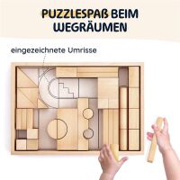 Merle Nachhaltige Natur Holzbauklötze – 46er Set