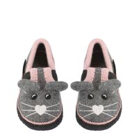 Beck Kinder Hausschuhe aus Wolle Maus grau