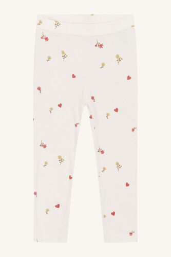 Hust & Claire Leggings Ludo aus Bambus 29144410 Blumen & Herz col.3263 creme