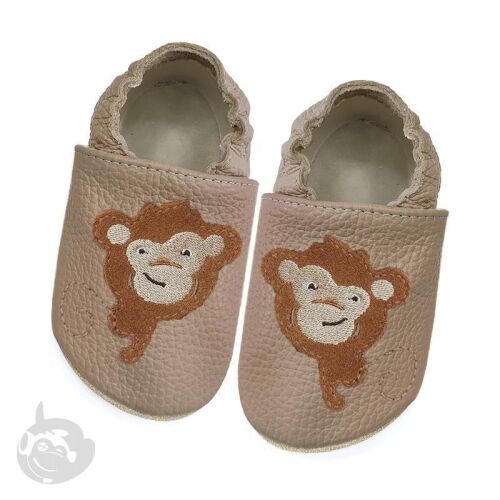Funky Monkey Barfuß Lederpatschen BRA-042 Affe nougat