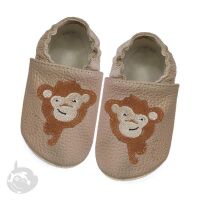 Funky Monkey Barfuß Lederpatschen BRA-042 Affe nougat