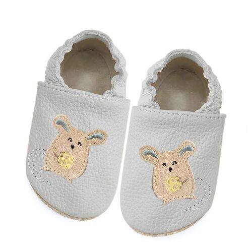 Funky Monkey Barfuß Lederpatschen BRA-073 Maus grau