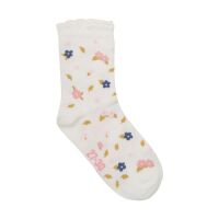 Minymo Socken 3-Pack 123833 weiss/lachs/rosa Blumen/Herzen