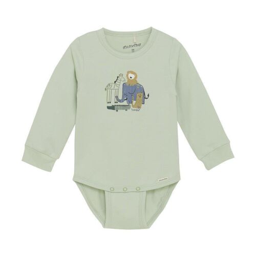 Minymo Langarm-Body Sea Foam 9107 mintgrün, Bio
