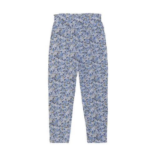 Minymo Jersey Hose True Blue 123832 blau-bunte Blümchen