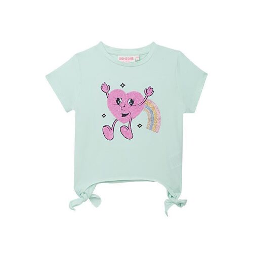 Someone Kurzarm T-Shirt Regenbogen-Herz BECCA-SG-02-C mint