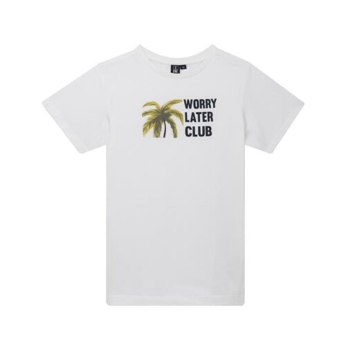 Someone Kurzarm Shirt Worry Later Club Palme DEAN-B-02-A weiss