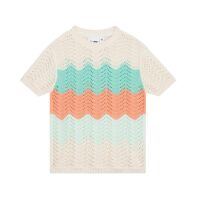 Someone kurzarm gehäckeltes Shirt gestreift...