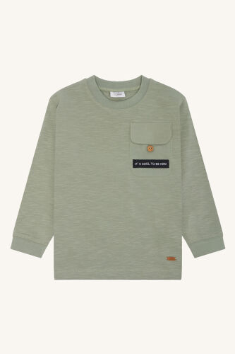 Hust & Claire Langarm-Shirt Anton 29511508-3448 grün meliert