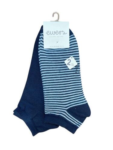Ewers Socken Sneaker 2er Pack Ringel/uni 201558 königsblau/gestreift