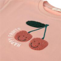 Lässig T-Shirt-Bio Baumwolle Happy Fruits-Kirsche rosa