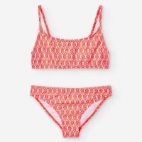 Losan Bikini Lycra LJGAP0703-25006 Blattmuster orange/white