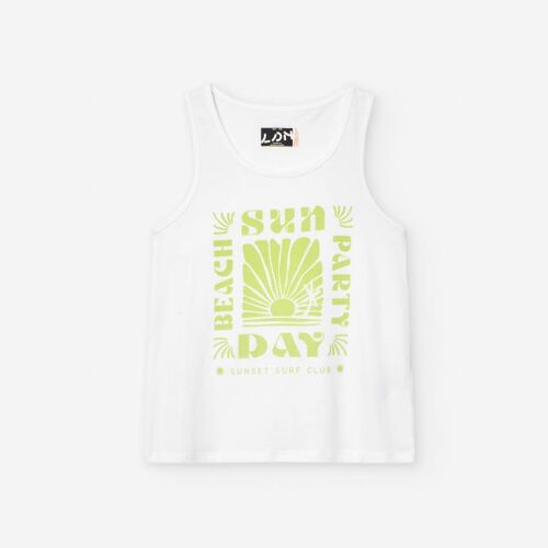 Losan Girls ärmelloses Shirt LJGAP0103-25029 041-White/hellgrün