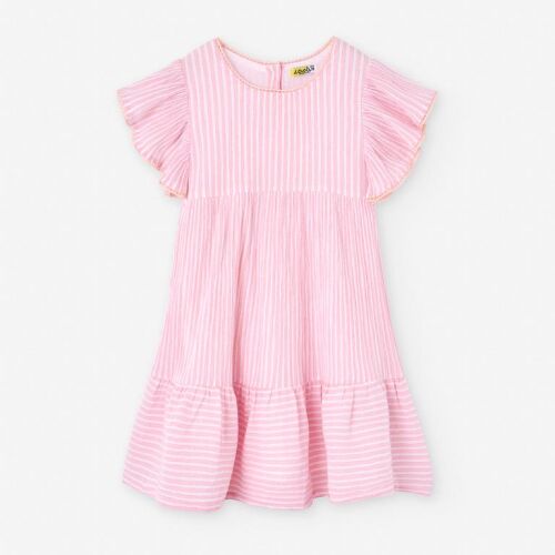 Losan Sommerkleid LKGAP0501-25003 gestreift salmon rosa/weiß