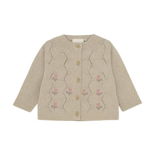 Minymo Strickjacke 113869 2055 Beige mit Blumen