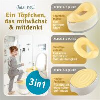 Merle Kinder-Töpfchen 3 in 1 grau/gelb