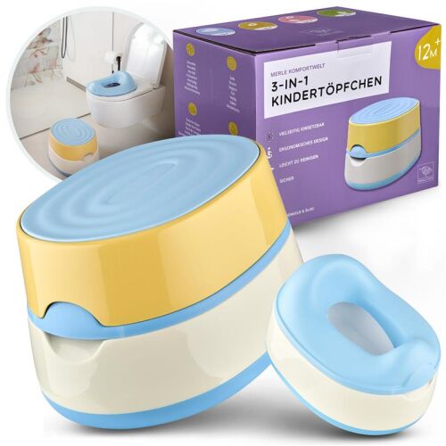 Merle Kinder-Töpfchen 3 in 1 gelb/blau