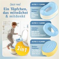 Merle Kinder-Töpfchen 3 in 1 gelb/blau