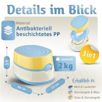 Merle Kinder-Töpfchen 3 in 1 gelb/blau