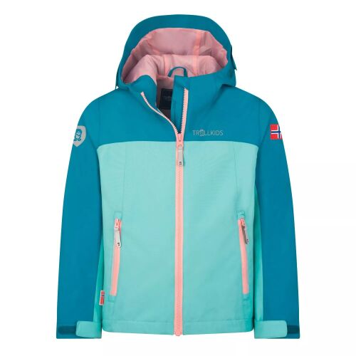Trollkids RegenjackeTelemark 390-130 blau/hellblau/rosa