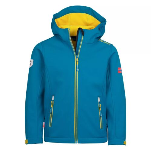 Trollkids Softshelljacke Trollfjord 161-197 atlantic blue/ginger