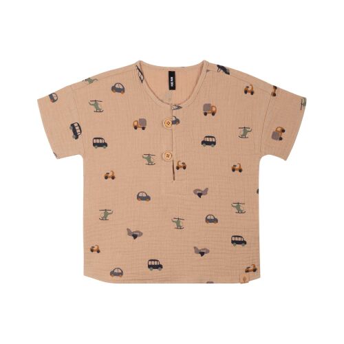 Pure Pure Musselin T-Shirt 8503021-8230 Fahrzeuge beige