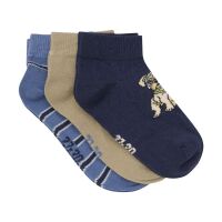 Minymo Socken 3-Pack 133946 Fb. 7899 Hund/Hai/gestreift navy