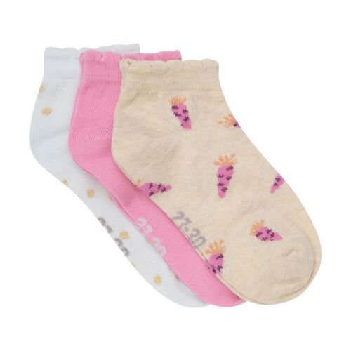 Minymo Socken 3-Pack 123954 Fb.5870 Karotte/Beige/Pink/Hellblau