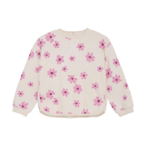 Minymo Sweatshirt 123935 Fb.2605 Creme/Rosa Blüten