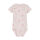 Minymo Kurzarm-Body aus Viskose 113902 gerippt Blumen rosa
