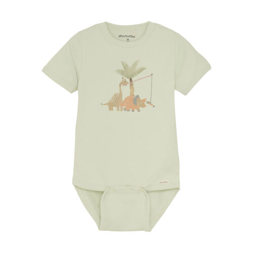 Minymo Kurzarm-Body 113905 Fb.9202 Dinosasurier hellgrün