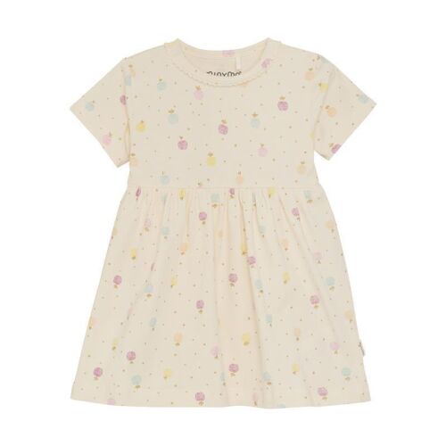 Minymo kurzarm Body-Kleidchen 113953 Fb.2605 Creme/Glitzer-Beeren
