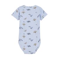 Minymo Kurzarm-Body Meerestiere 113943 Fb.7112 Hellblau/Ripp