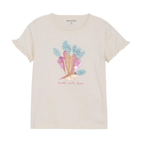 Minymo T-Shirt Karotten 123928 Fb.2605 Creme/Bunt