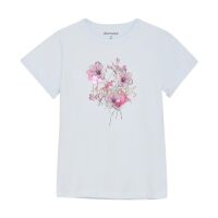 Minymo T-Shirt Blumen 123929 Fb.7005 Hellblau/Pink