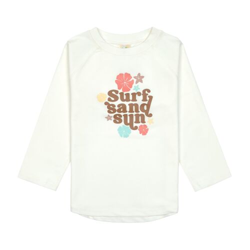 Lässig LA Badeshirt UV 60+ Rashguard Flowers Sea Salt Weiß