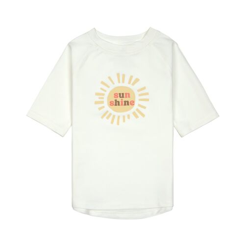 Lässig kurzarm Badeshirt UV 60+ Rashguard Sunshine Sea Foam Weiß