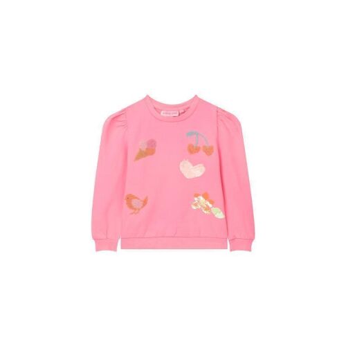 Someone Sweater Elina-SG-16-B mit Perlen und Paillettenmotiven fluo pink