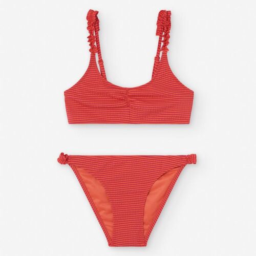Losan Bikini Seersucker LJGAP0703-25004 Rot/Orange gestreift