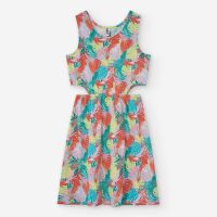 Losan Jersey Kleid LJGAP0501-25012 Bunte Blätter