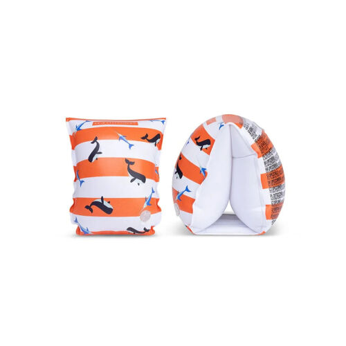Swim Essentials Schwimmflügel Whale Ocean Stripes Rot/Weiß